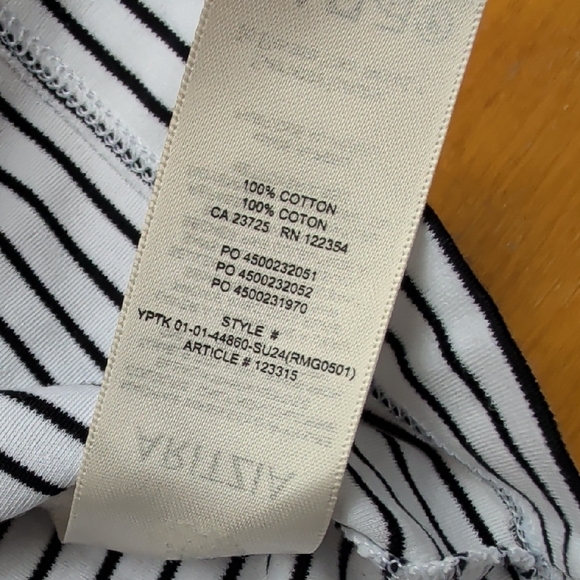 Babaton White and Navy Striped Crewneck Short Sleeve Tee - Picture 5 of 6